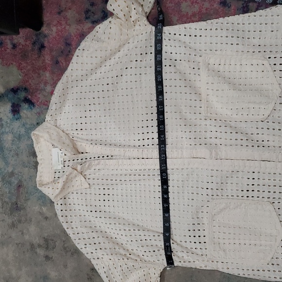 Anthropologie Eyelet Long Cream Swim Cover-Up - Picture 12 of 12